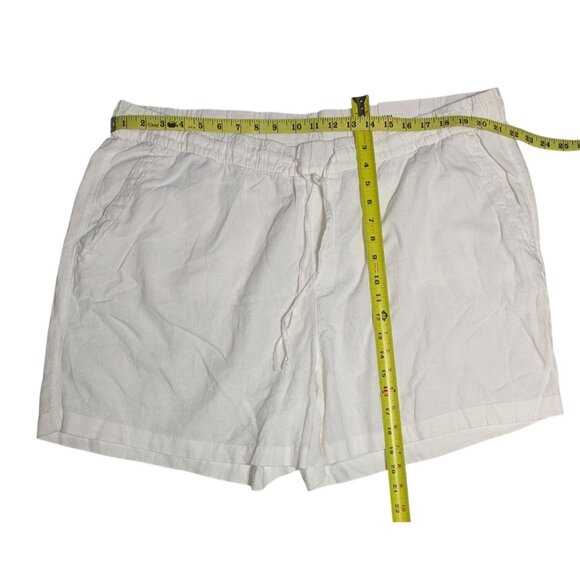Old Navy Womens White Linen Shorts XXL With Elastic Waist & Drawstring - Picture 2 of 4